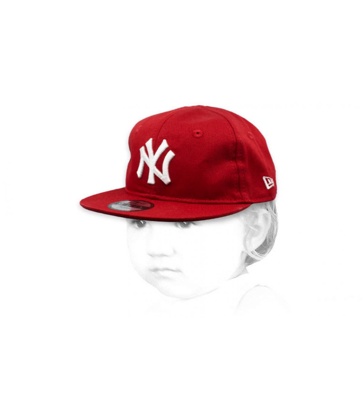 NY berretto bianco rosso Baby League Ess NY 9Fifty hot red